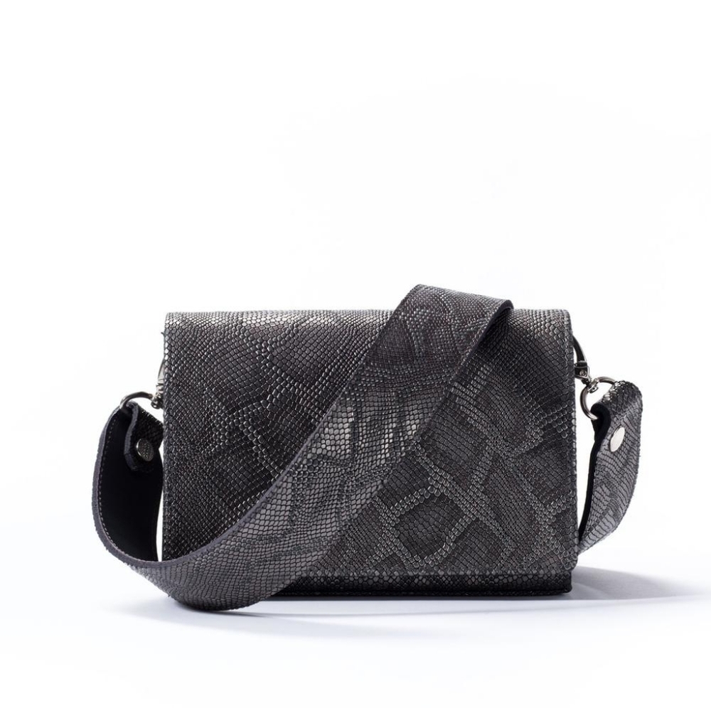 Piper & Skye Lola Crossbody/Shoulder Gunmetal Embossed Leather. - Picture 1 of 16